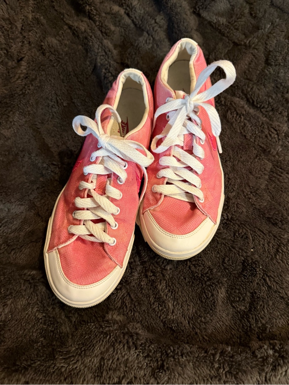 Nike Pink Low-Top Canvas Athletic Sneakers with White Accents